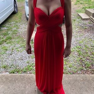 Red formal gown